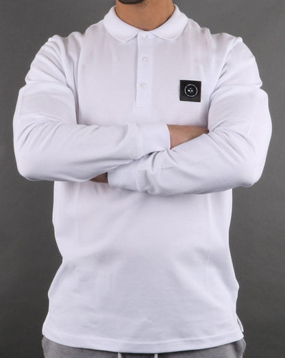 Marshall Artist Long Sleeve Polo Shirt White