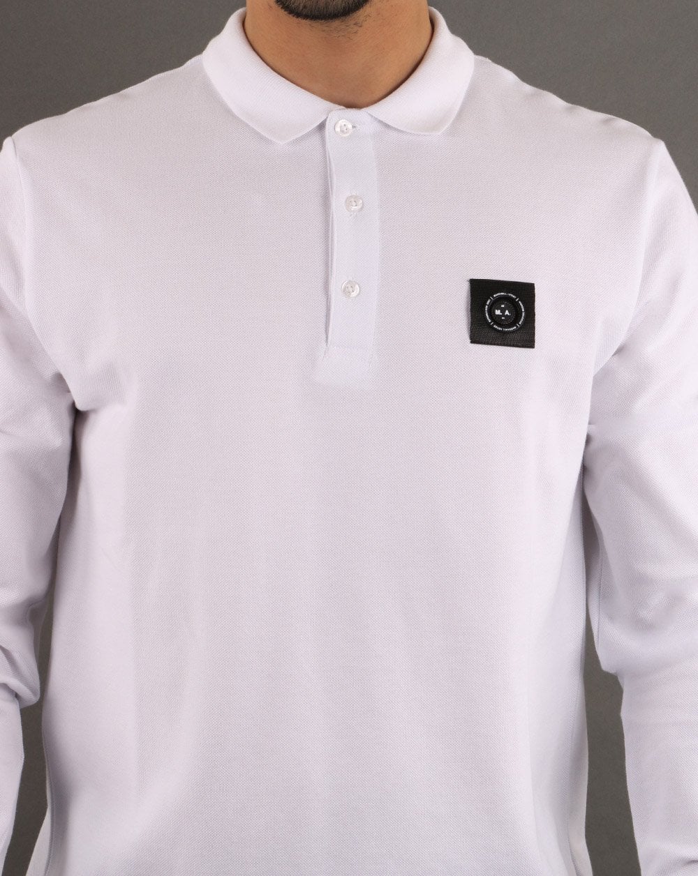 Marshall Artist Long Sleeve Polo Shirt White