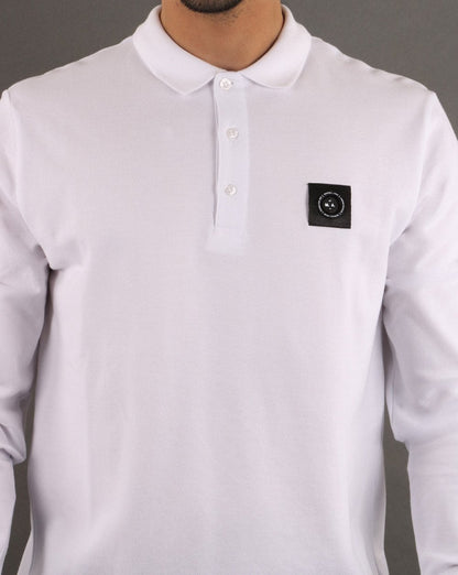 Marshall Artist Long Sleeve Polo Shirt White
