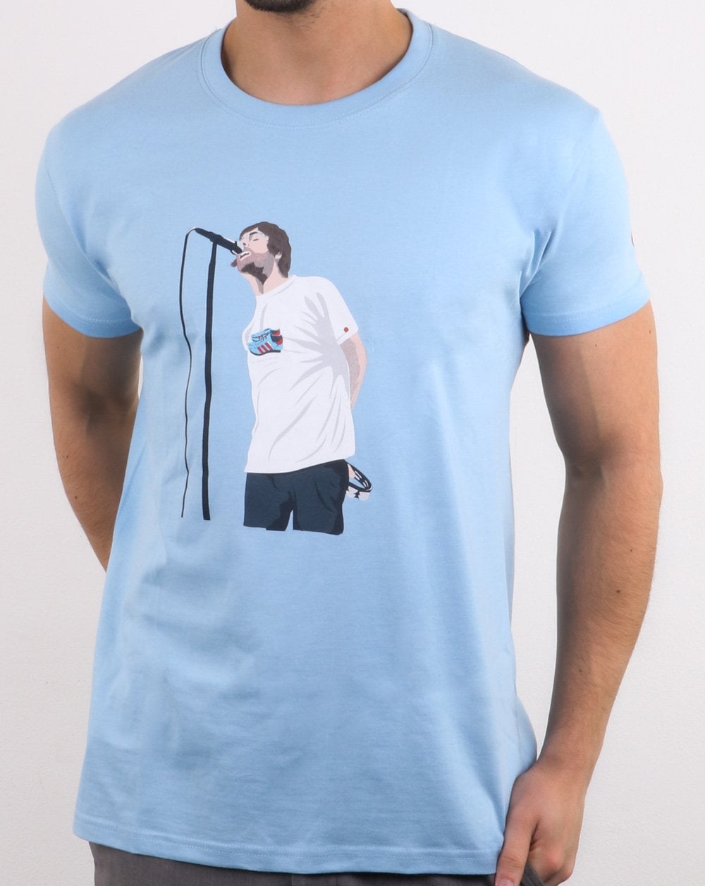 80s Casuals Liam Manchester T Shirt Sky Blue
