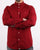 Pretty Green Mens Slim Fit Collarless Shirt Red