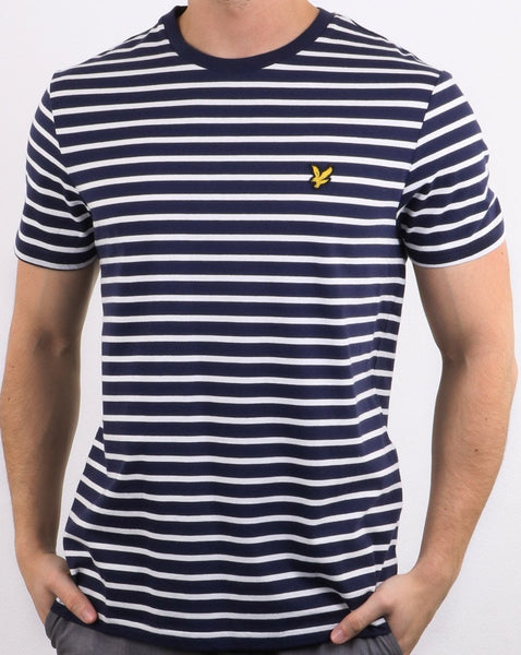 Lyle And Scott Breton Stripe T-shirt Navy/White