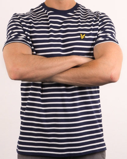 Lyle And Scott Breton Stripe T-shirt Navy/White