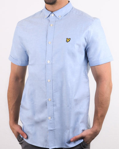 Lyle And Scott Short Sleeve Oxford Riviera Pale Blue Shirt