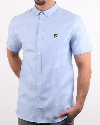 Lyle And Scott Short Sleeve Oxford Riviera Pale Blue Shirt