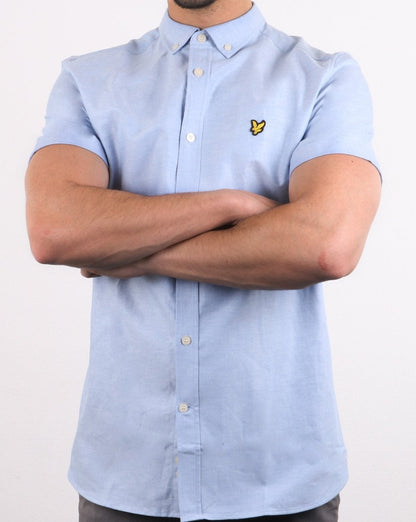 Lyle And Scott Short Sleeve Oxford Riviera Pale Blue Shirt
