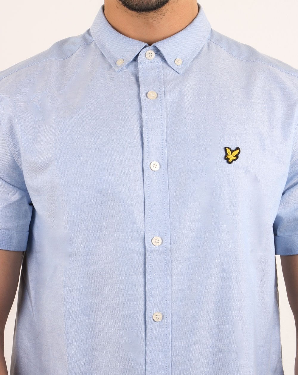 Lyle And Scott Short Sleeve Oxford Riviera Pale Blue Shirt