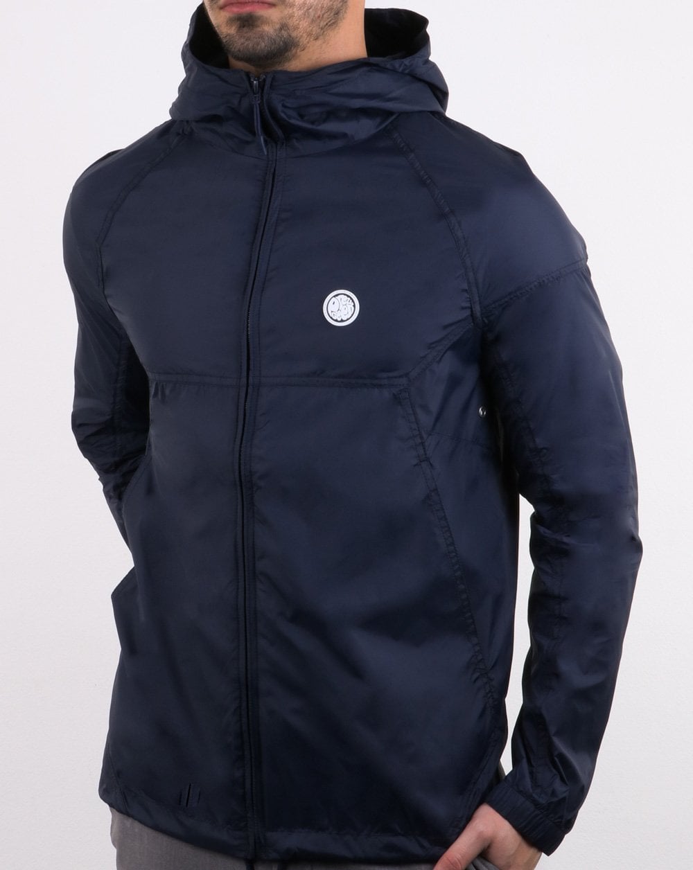 Pretty Green Lightweight Zip Up Hooded Jacket Navy