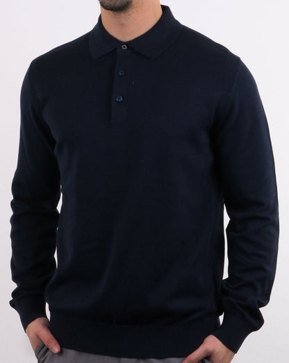 Ben Sherman LS Knitted Polo Navy