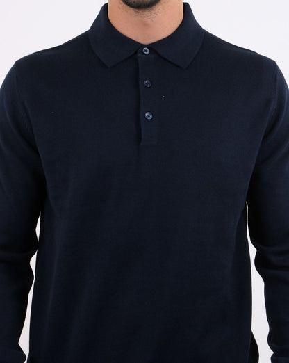 Ben Sherman LS Knitted Polo Navy