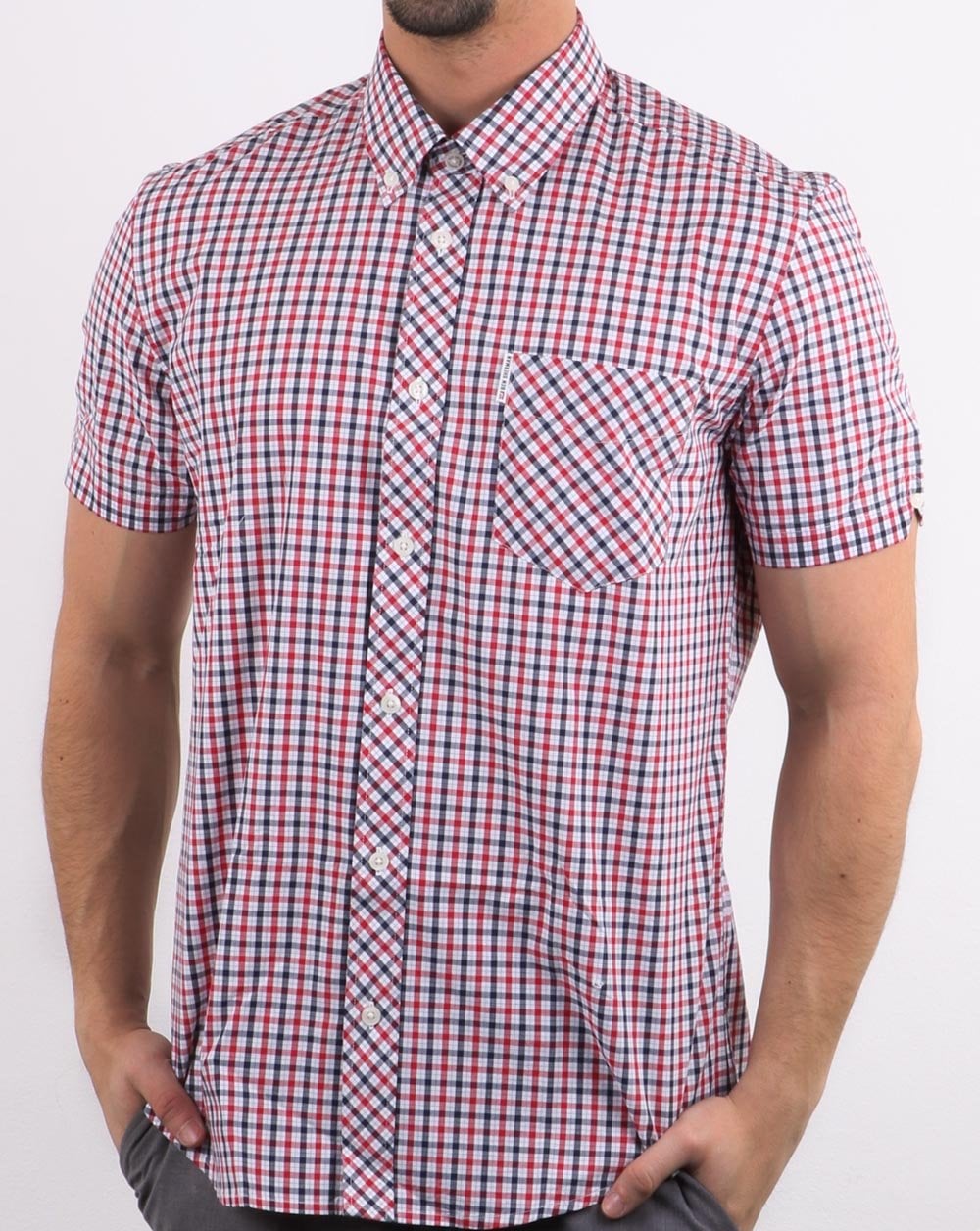 Ben Sherman House Check S/s Shirt Navy Red