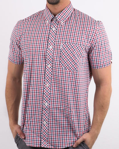 Ben Sherman House Check S/s Shirt Navy Red