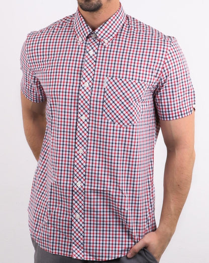 Ben Sherman House Check S/s Shirt Navy Red