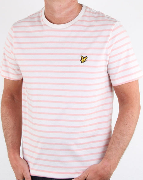 Lyle And Scott Breton Stripe T-shirt White/Pink