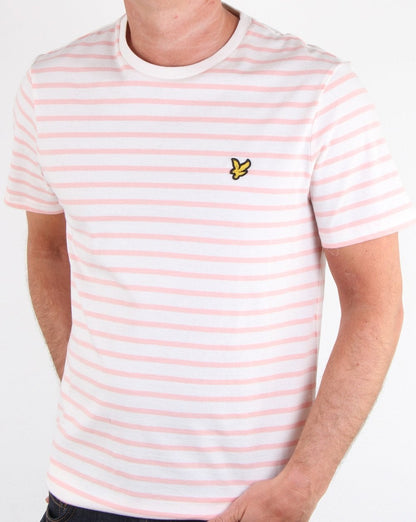 Lyle And Scott Breton Stripe T-shirt White/Pink