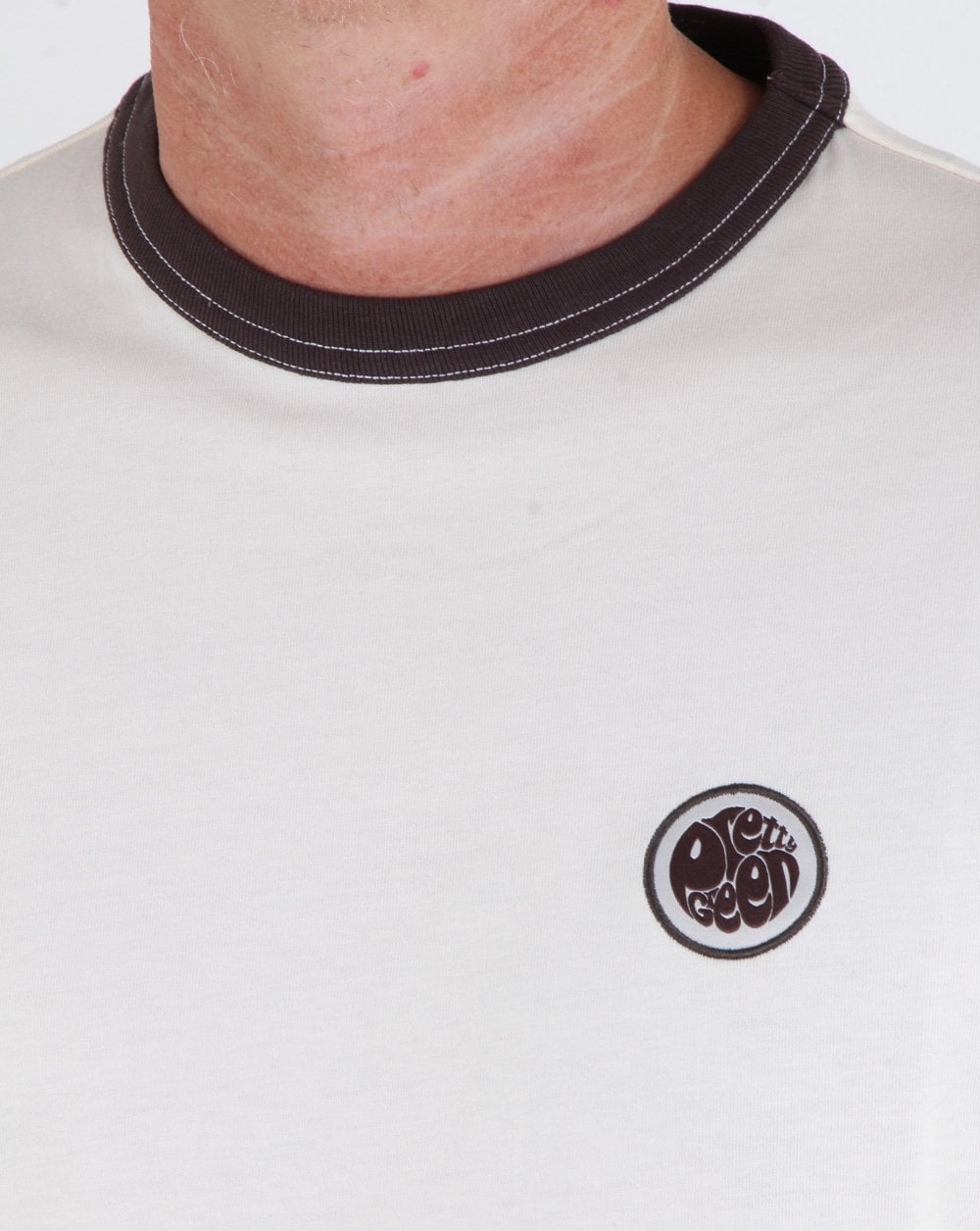 Pretty Green Badge T-shirt Off White