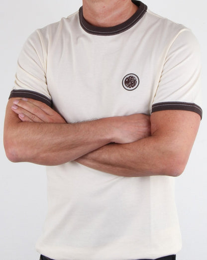 Pretty Green Badge T-shirt Off White