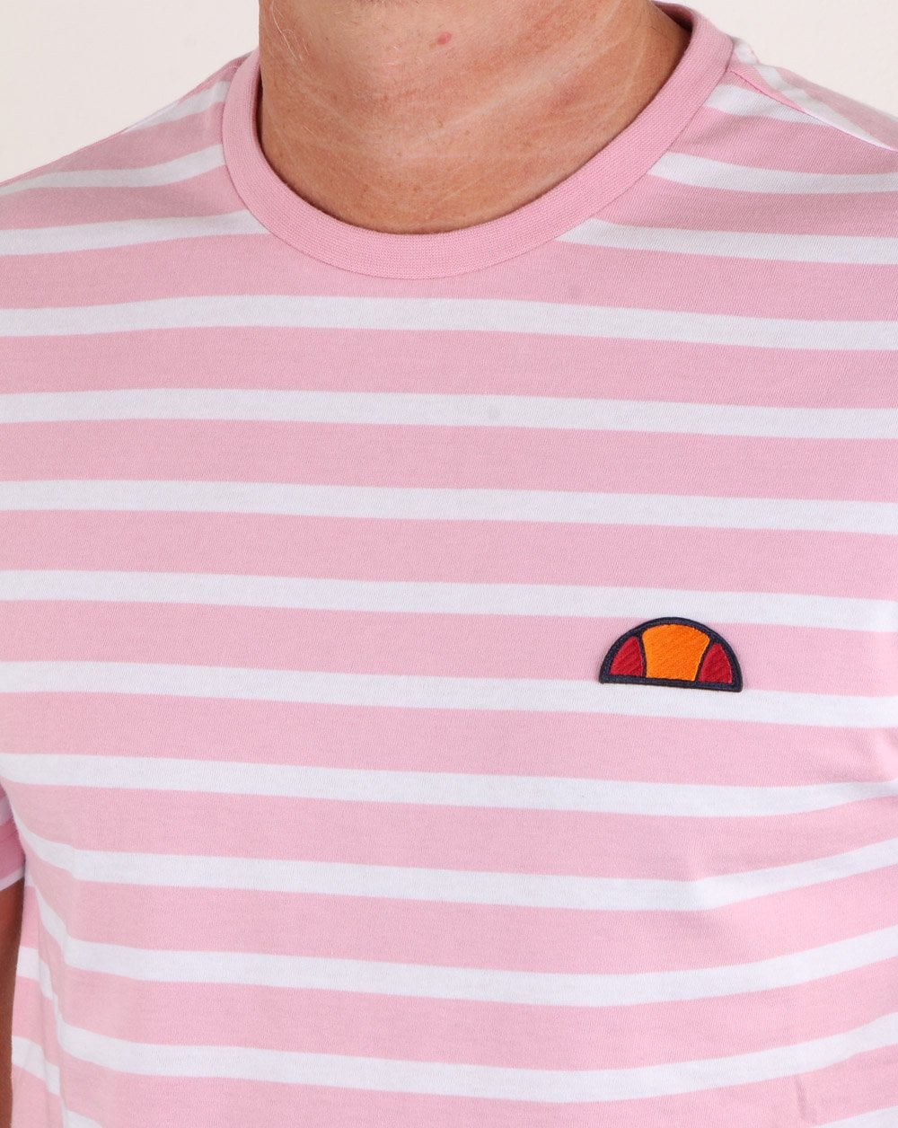 Ellesse Stripe T Shirt Light Pink