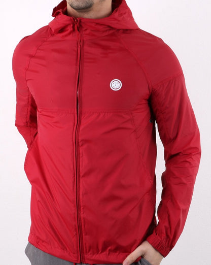 Pretty Green Lightweight Zip Up Hooded Jacket Red