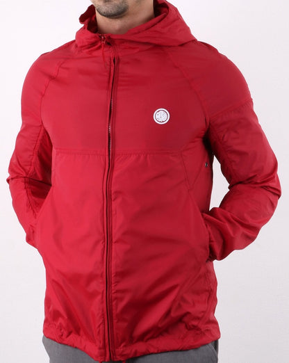 Pretty Green Lightweight Zip Up Hooded Jacket Red