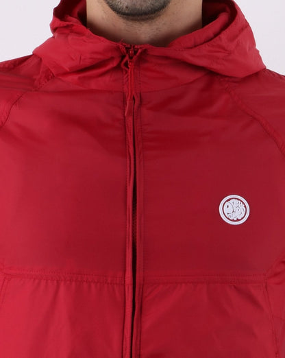 Pretty Green Lightweight Zip Up Hooded Jacket Red