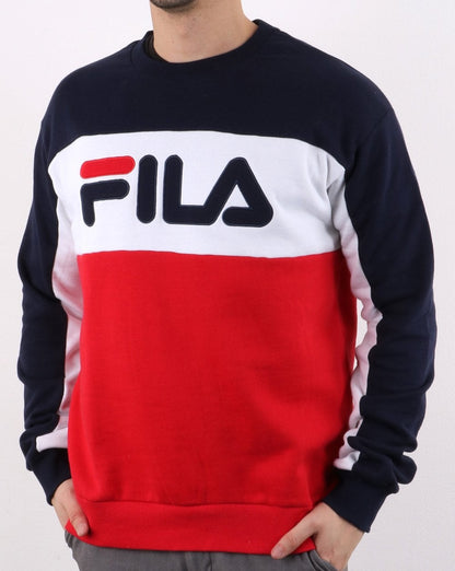 Fila Logo Vintage Brock Sweatshirt Navy Red white