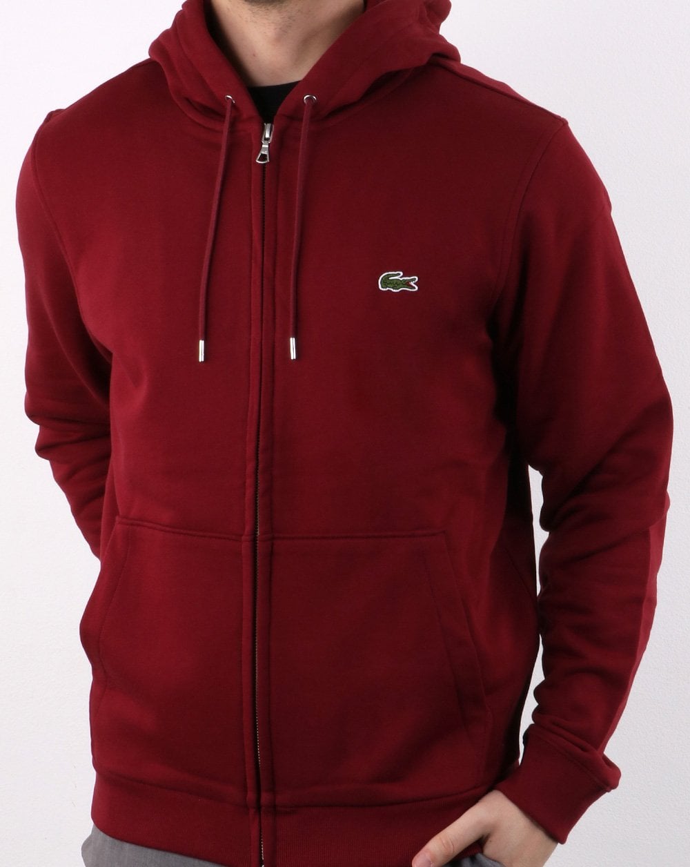 Lacoste Hooded Full Zip Sweatshirt Deep Red