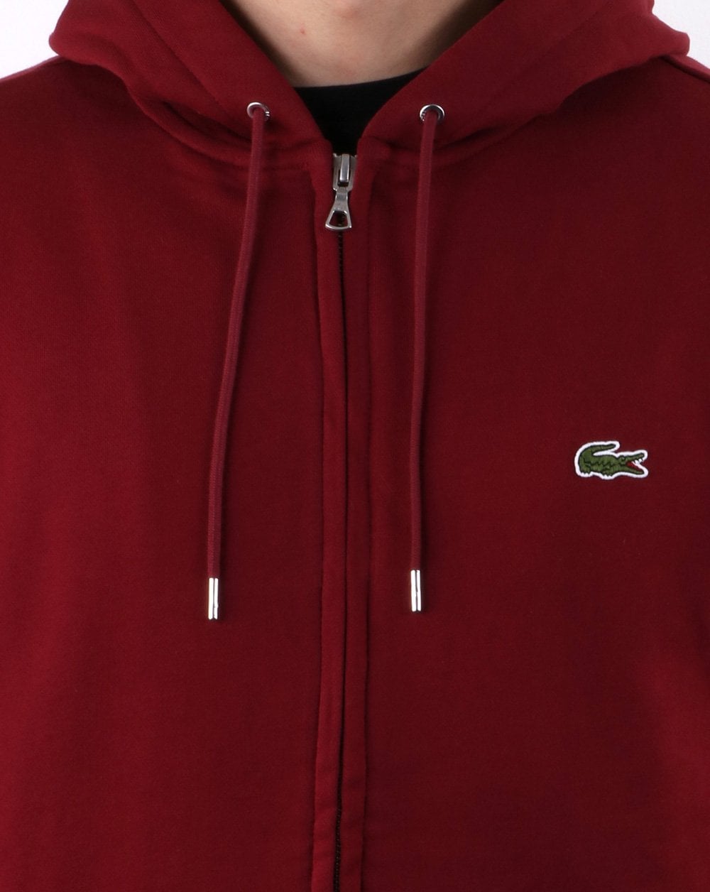 Lacoste Hooded Full Zip Sweatshirt Deep Red