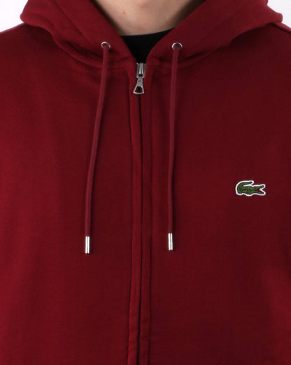 Lacoste Hooded Full Zip Sweatshirt Deep Red