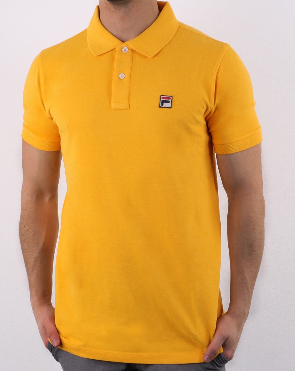 Fila Vintage Dante Polo Shirt Yellow Gold
