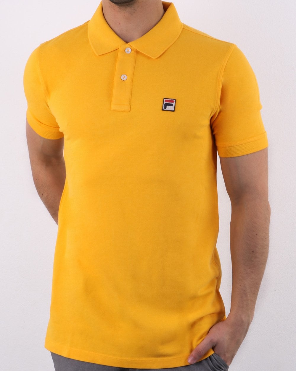 Fila Vintage Dante Polo Shirt Yellow Gold