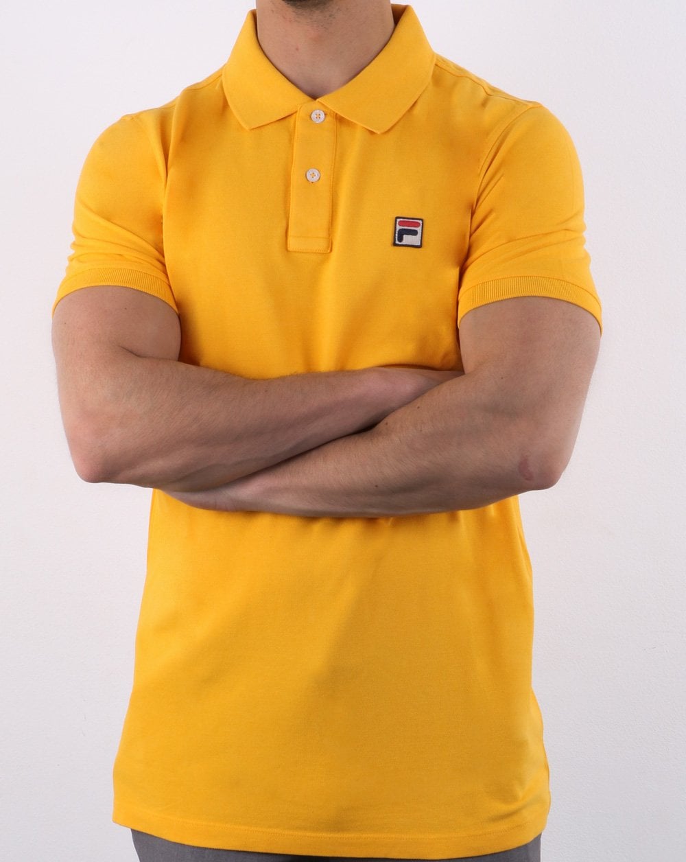 Fila Vintage Dante Polo Shirt Yellow Gold