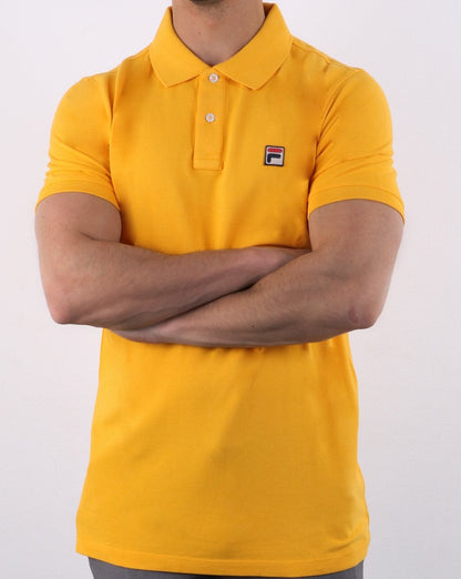 Fila Vintage Dante Polo Shirt Yellow Gold