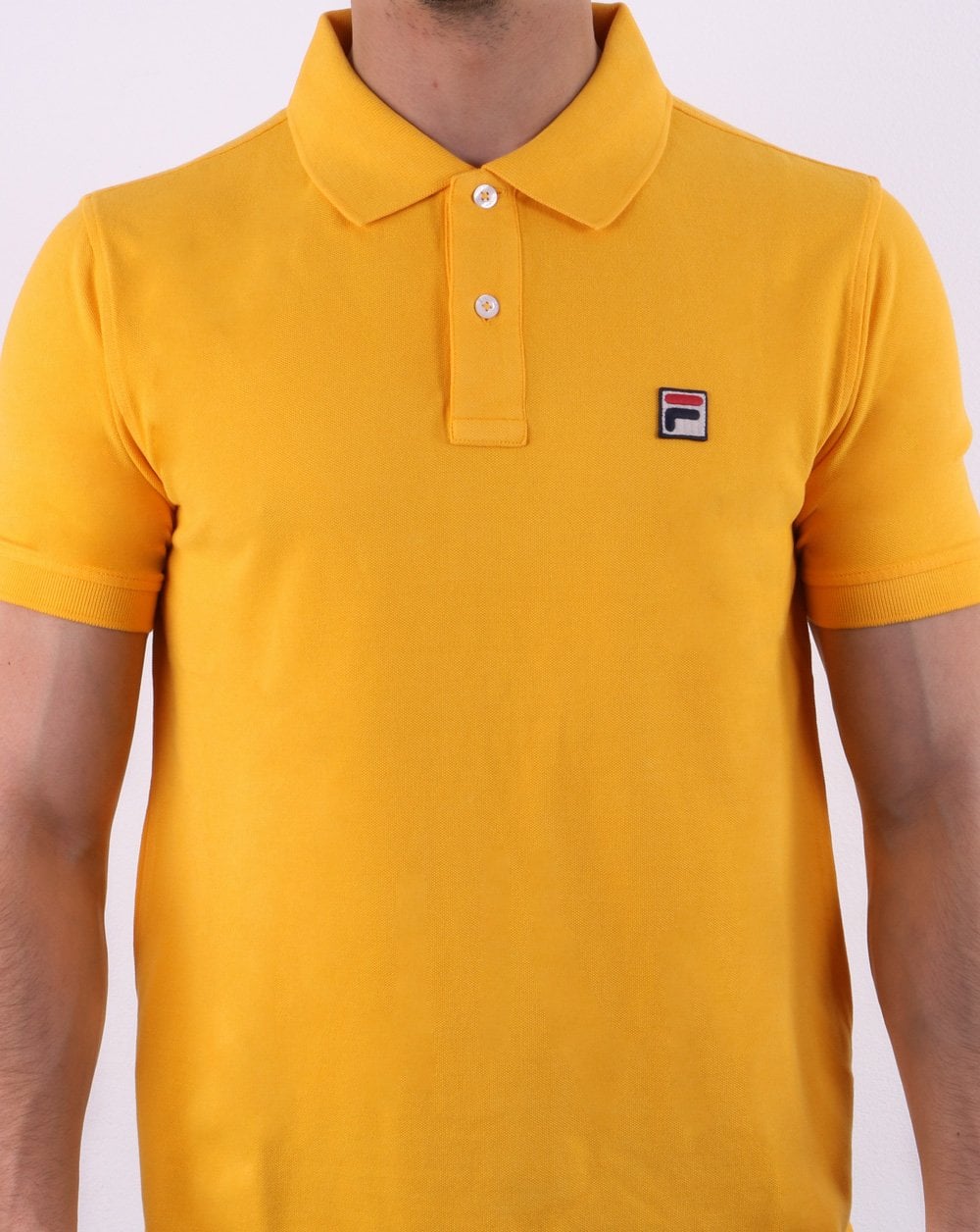 Fila Vintage Dante Polo Shirt Yellow Gold