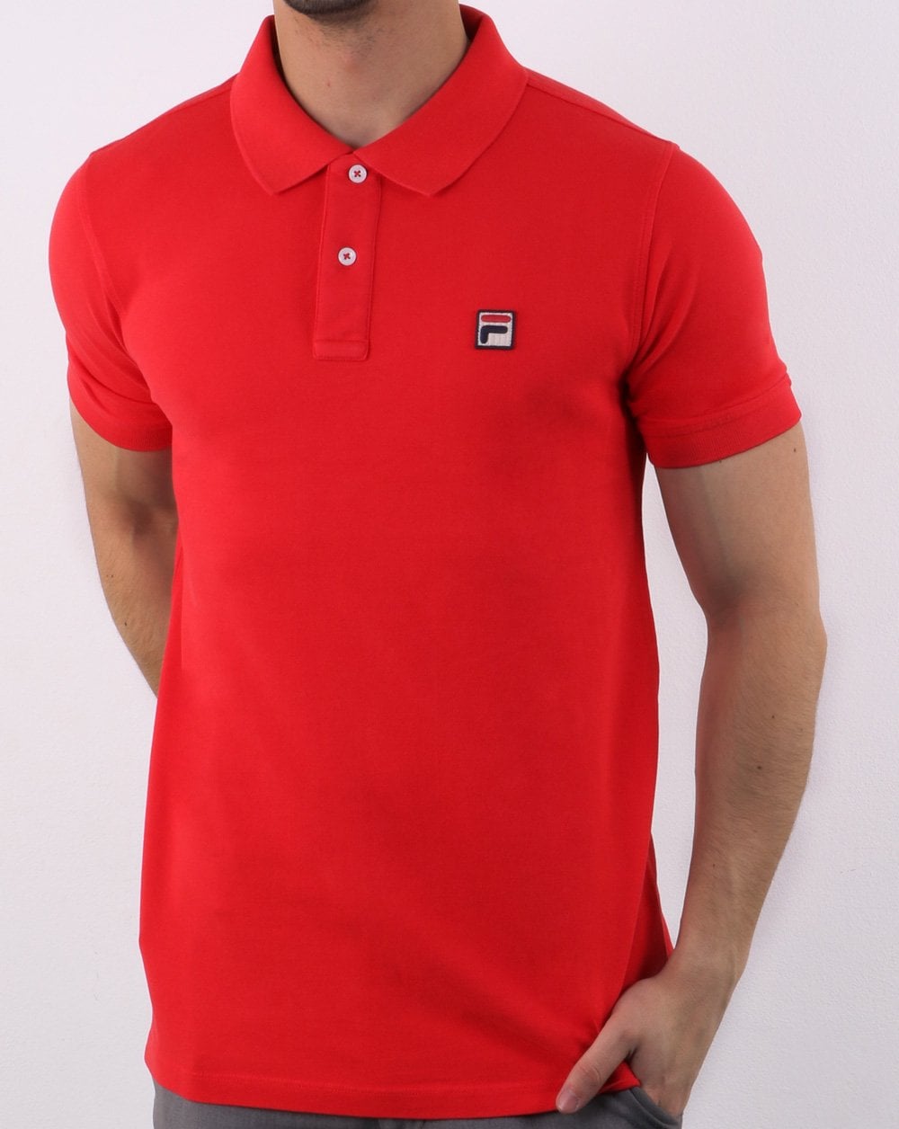 Fila Vintage Dante Polo Shirt Red