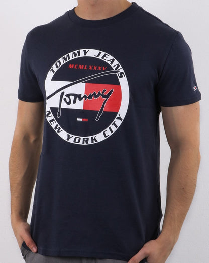 Tommy Hilfiger Circle Graphic Tee Black Iris