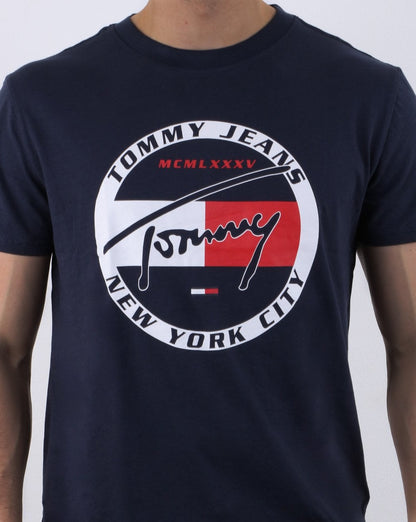Tommy Hilfiger Circle Graphic Tee Black Iris
