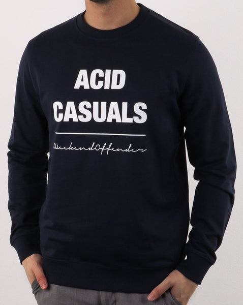 Weekend Offender Acid Casual Sweat Navy