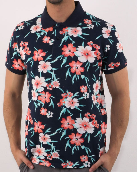 Gant All Over Floral Pique Polo Shirt