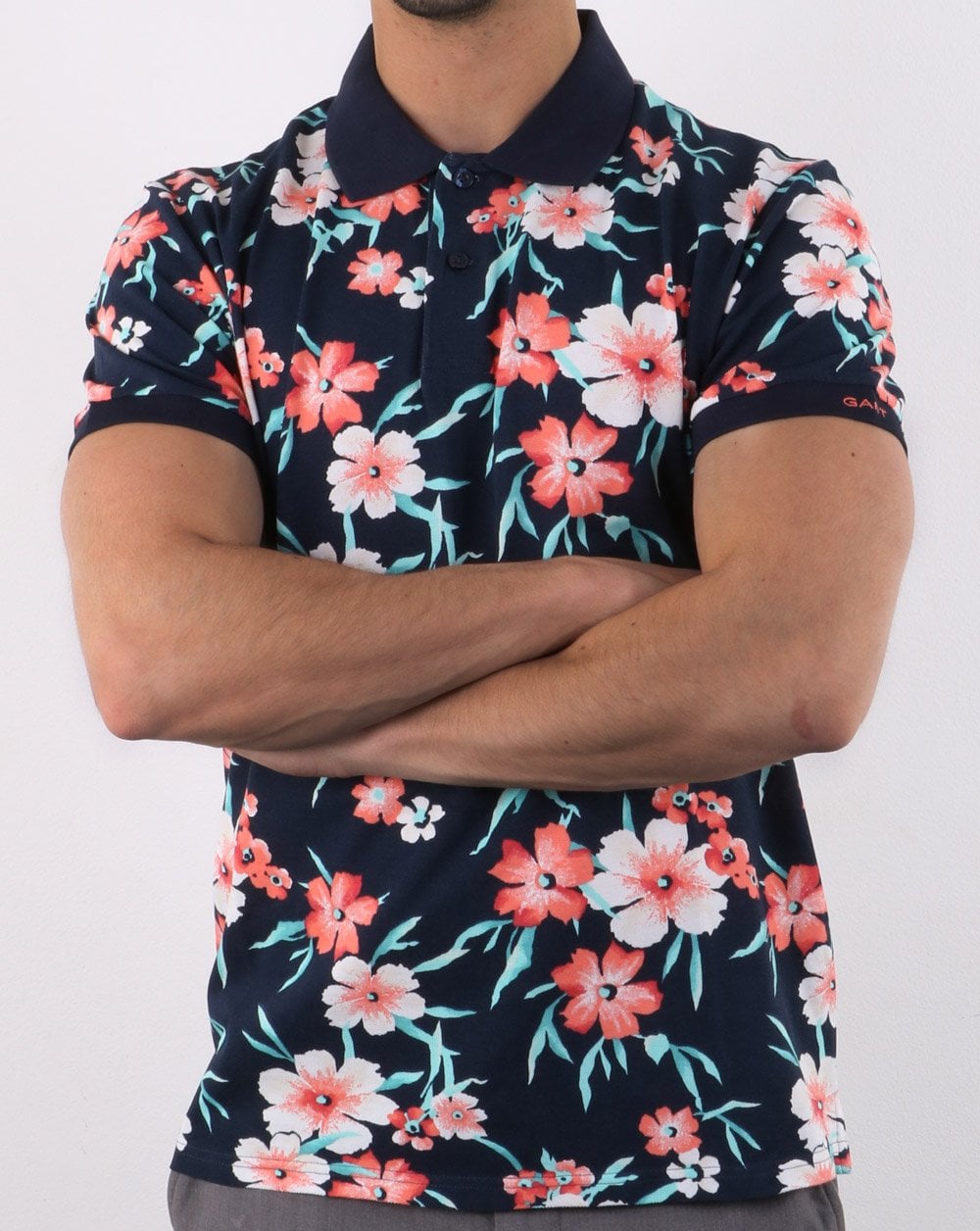 Gant All Over Floral Pique Polo Shirt