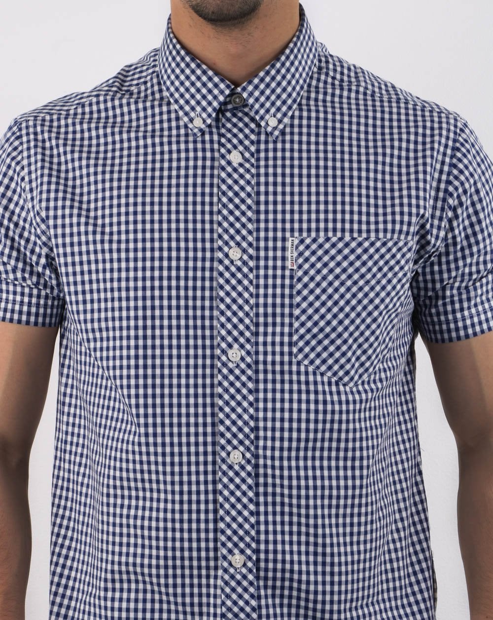 Ben Sherman Gingham Short Sleeve Shirt Dark Blue