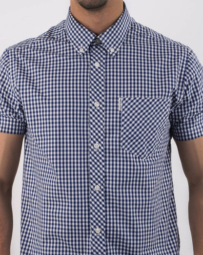 Ben Sherman Gingham Short Sleeve Shirt Dark Blue
