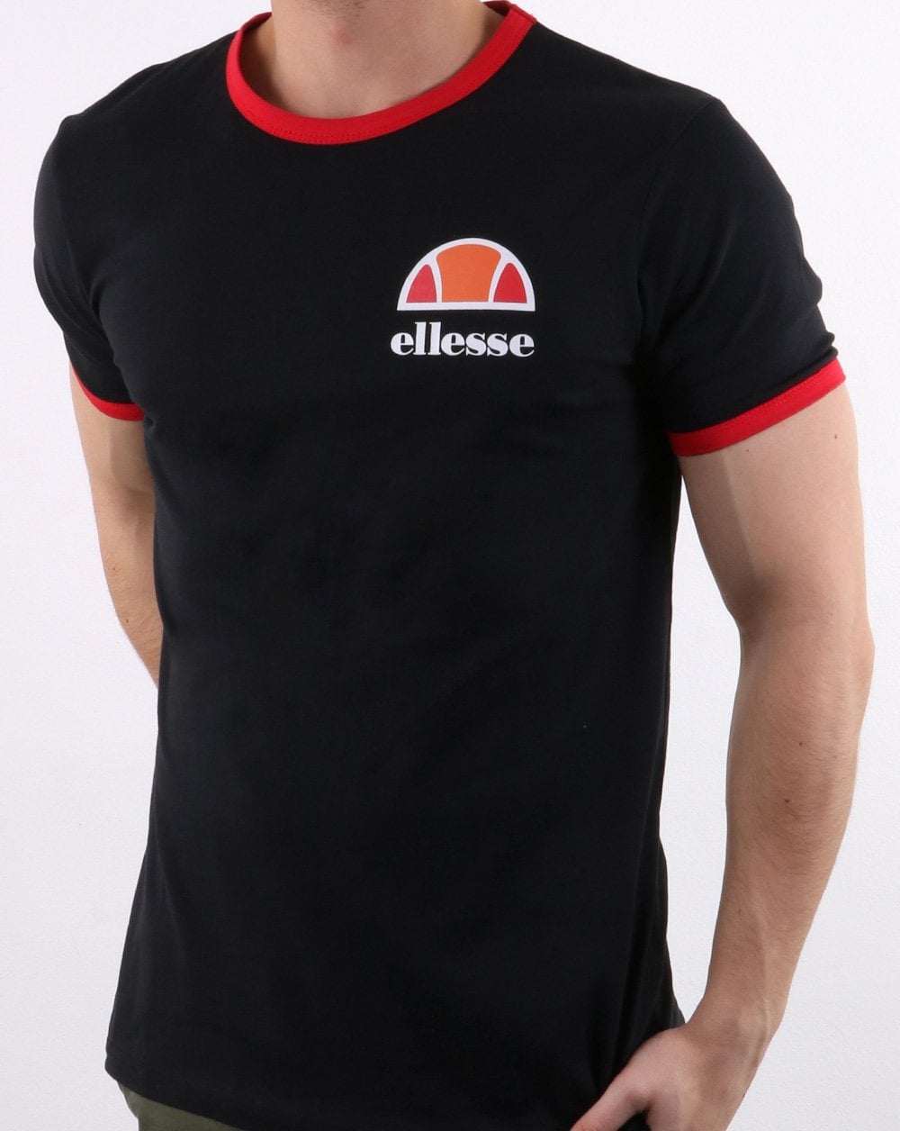 Ellesse Ringer T Shirt Black