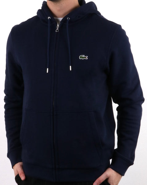 Lacoste Zip Through Hooded Sweatshirt Navy