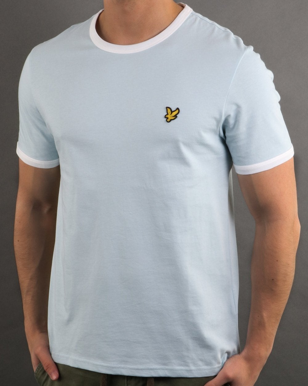 Lyle And Scott Ringer T Shirt Sky Blue/White