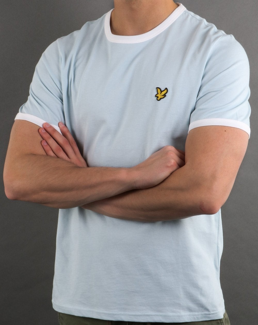 Lyle And Scott Ringer T Shirt Sky Blue/White