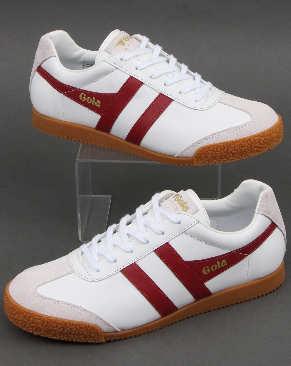 Gola Harrier Leather Trainer White/red