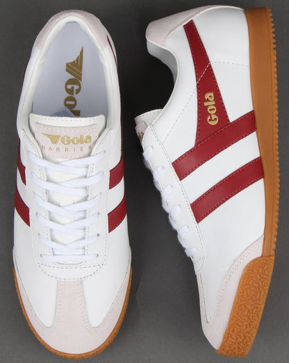 Gola Harrier Leather Trainer White/red