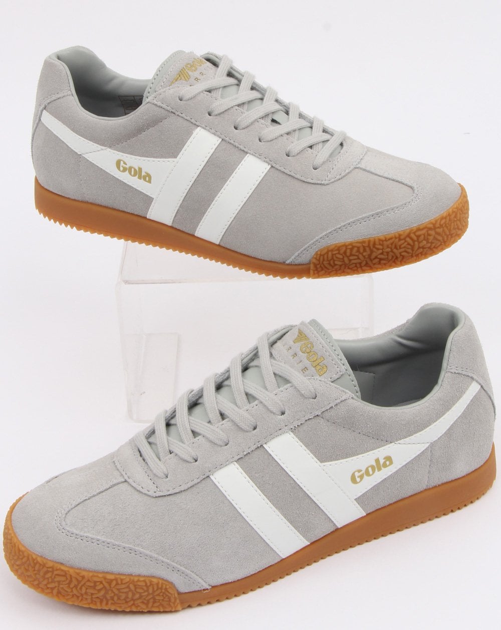 Gola Harrier Suede Trainer Light Grey/white