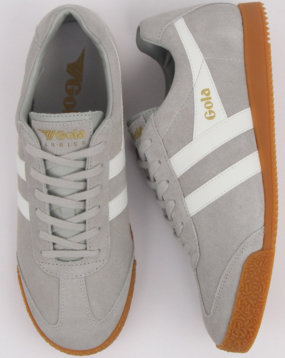 Gola Harrier Suede Trainer Light Grey/white